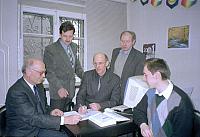В кабинете завкафедрой 405 Г.Г.Шишкин, С.В.Настасин, Ю.В.Кузнецов, В.А.Шишков, А.Б.Баев
